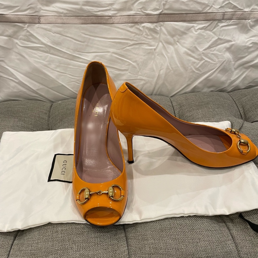 Gucci Open Toe Pumps with horsebit detail